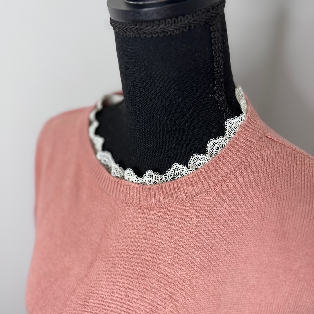 Maison de Roem Blush Lace Neck Sweater - Picture 6 of 7